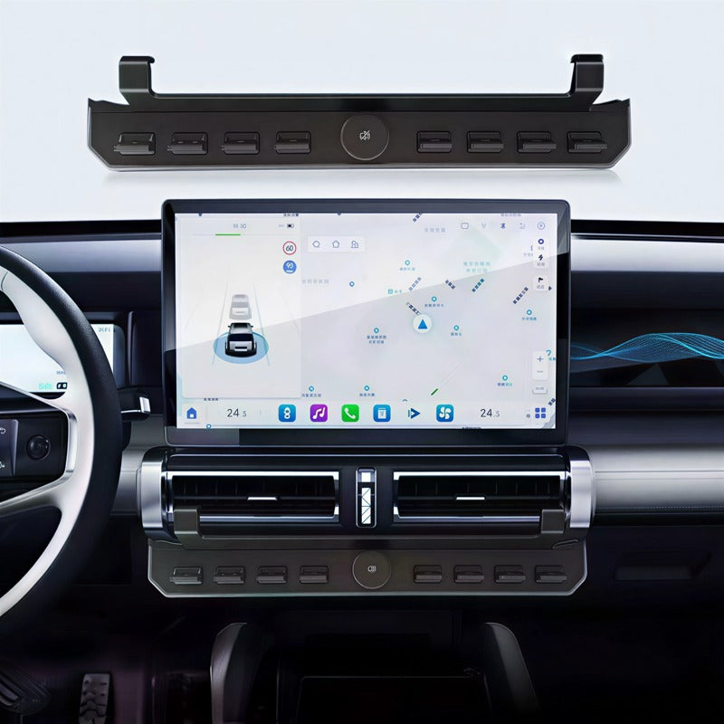 Physical buttons for the vehicle's center console are compatible with