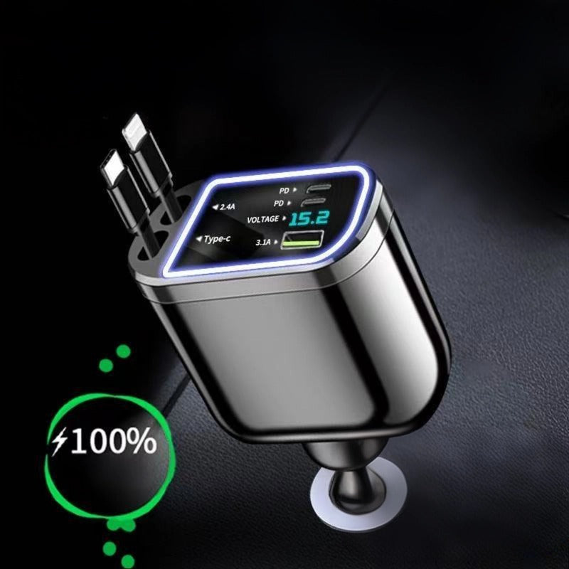 High-Power Retractable Car Charger