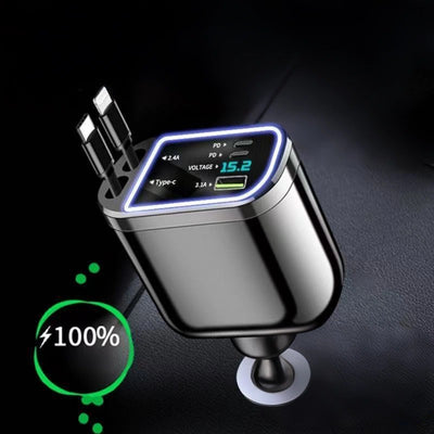 High-Power Retractable Car Charger