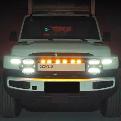 Car front head center grid small yellow light modification for Chery iCAR V23