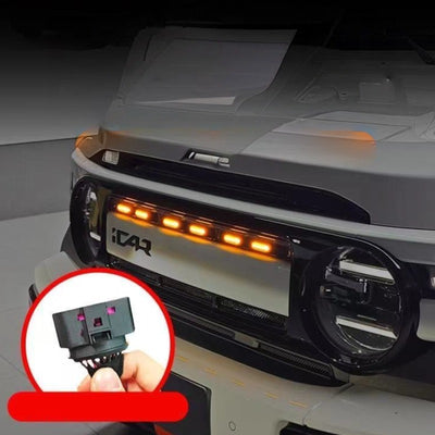 Car front head center grid small yellow light modification for Chery iCAR V23