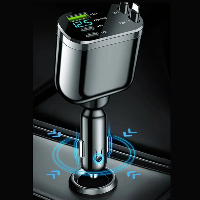 High-Power Retractable Car Charger
