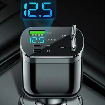 High-Power Retractable Car Charger
