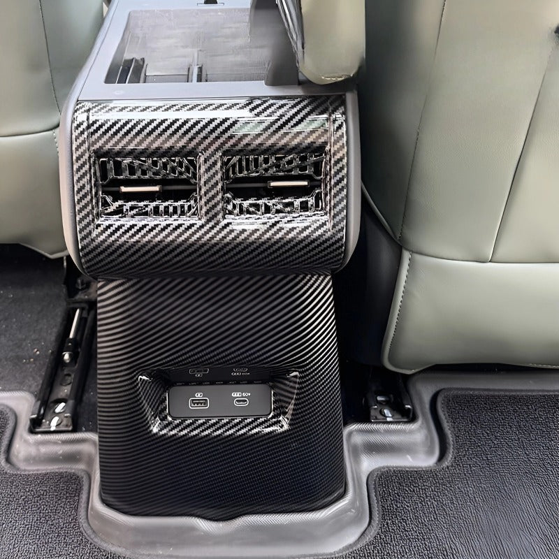 Carbon fiber anti-kick panel for rear air conditioning for