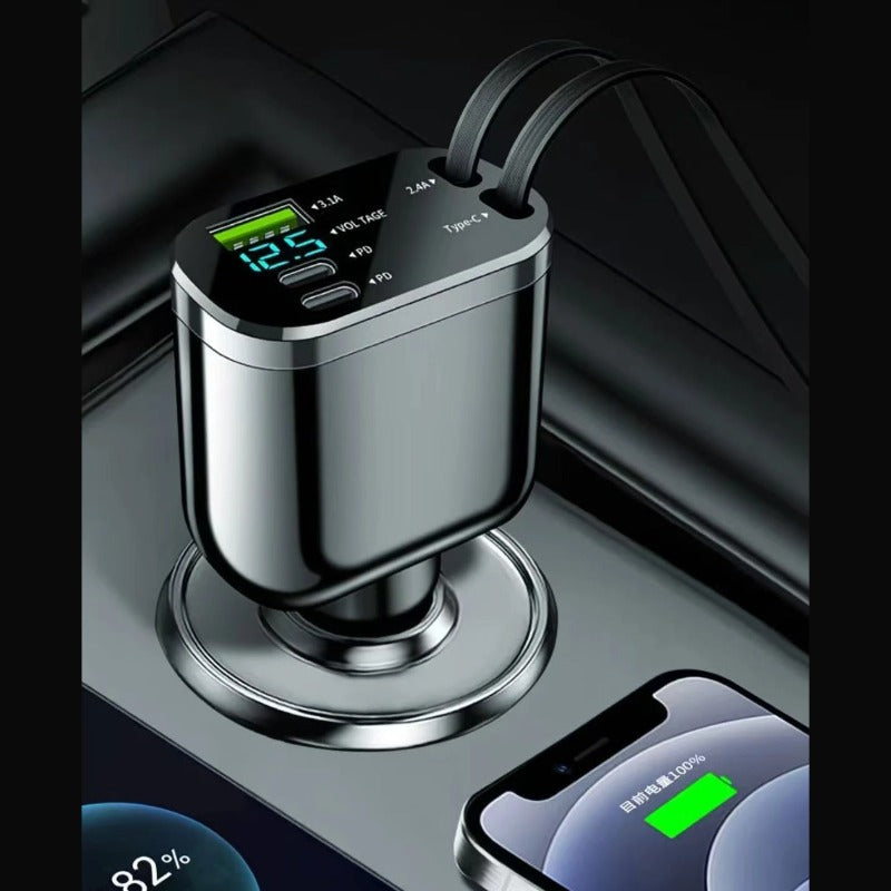 High-Power Retractable Car Charger