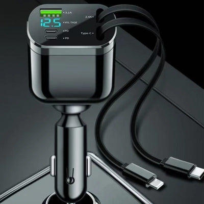 High-Power Retractable Car Charger
