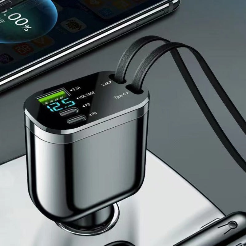 High-Power Retractable Car Charger